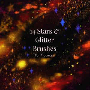glitter-stars-and-galaxy-brushes-for-procreate-digital-download